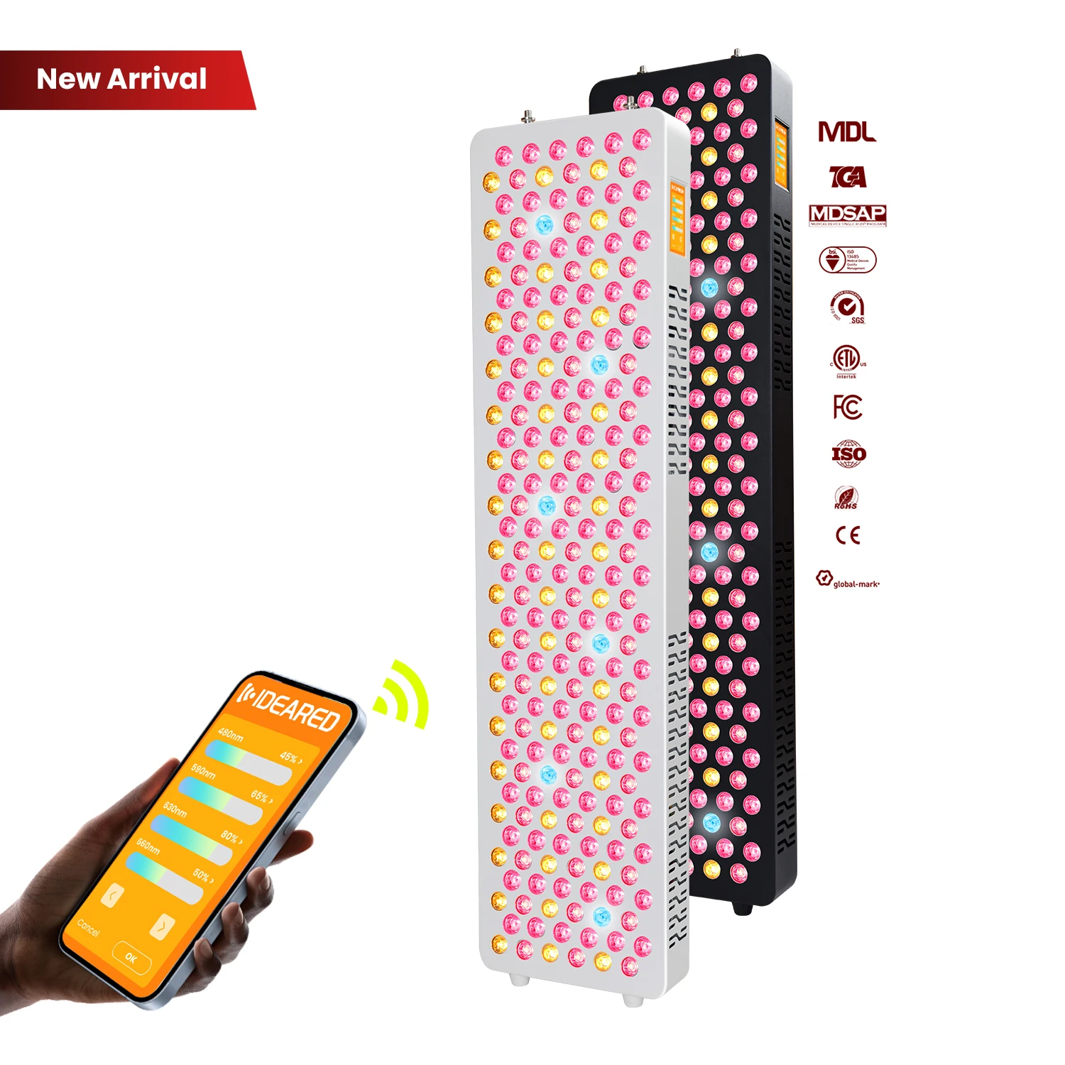 Wholesales Red Light Therapy Panel Double Chips TLPRO300-BY 9waves APP BlueTooth Near Infrared Light RL300