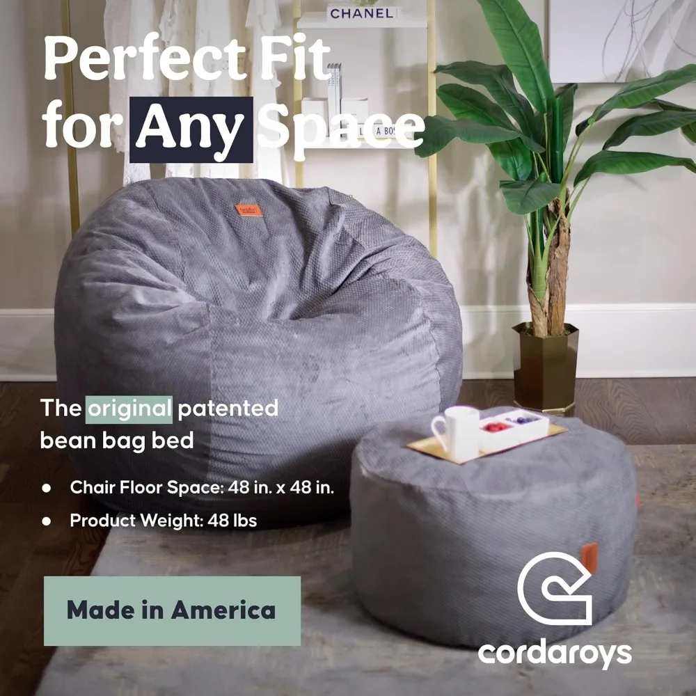 كرسي كيس فول شانيل قابل للتحويل - غطاء قماش قابل للغسل في الغسالة للطابق السفلي وغرفة المعيشة وغرفة الألعاب #4