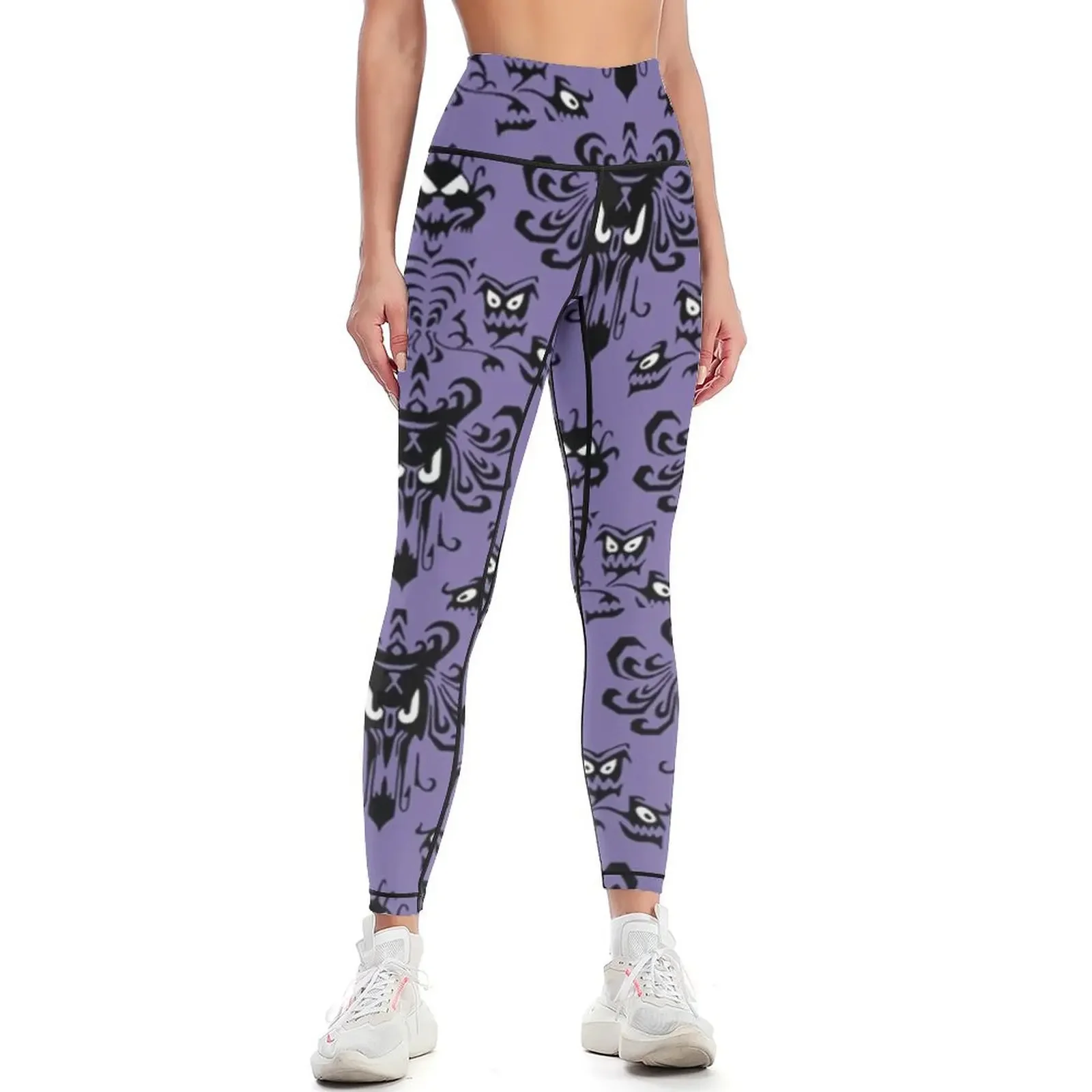 

Purple Haunted Mansion Wallpaper Leggings gym sportswear woman workout shorts fitness set gym Sports pants woman Womens Leggings