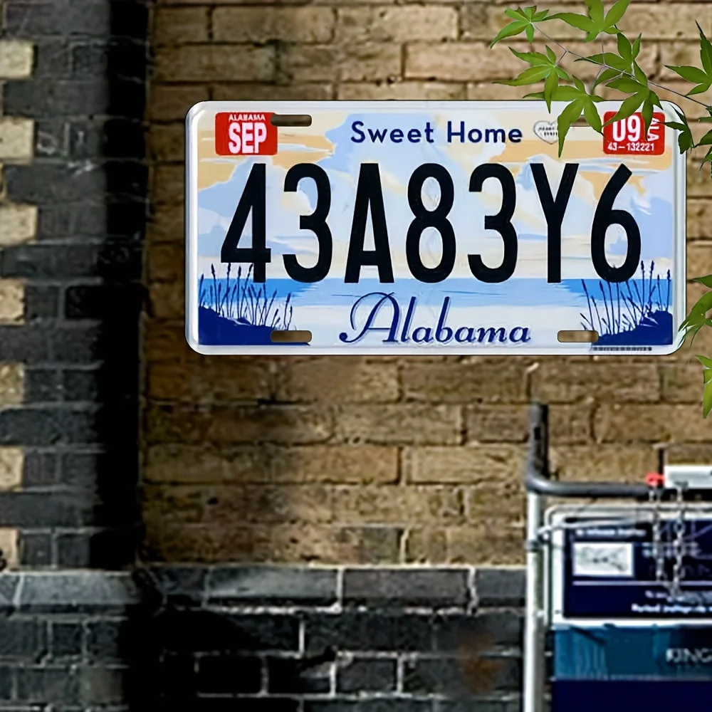 Retro Metal Plaque  - Waterproof Aluminum Wall Art with  License Plate Design, Red & White Text, Wall-Mounted Home Garage Cafe R