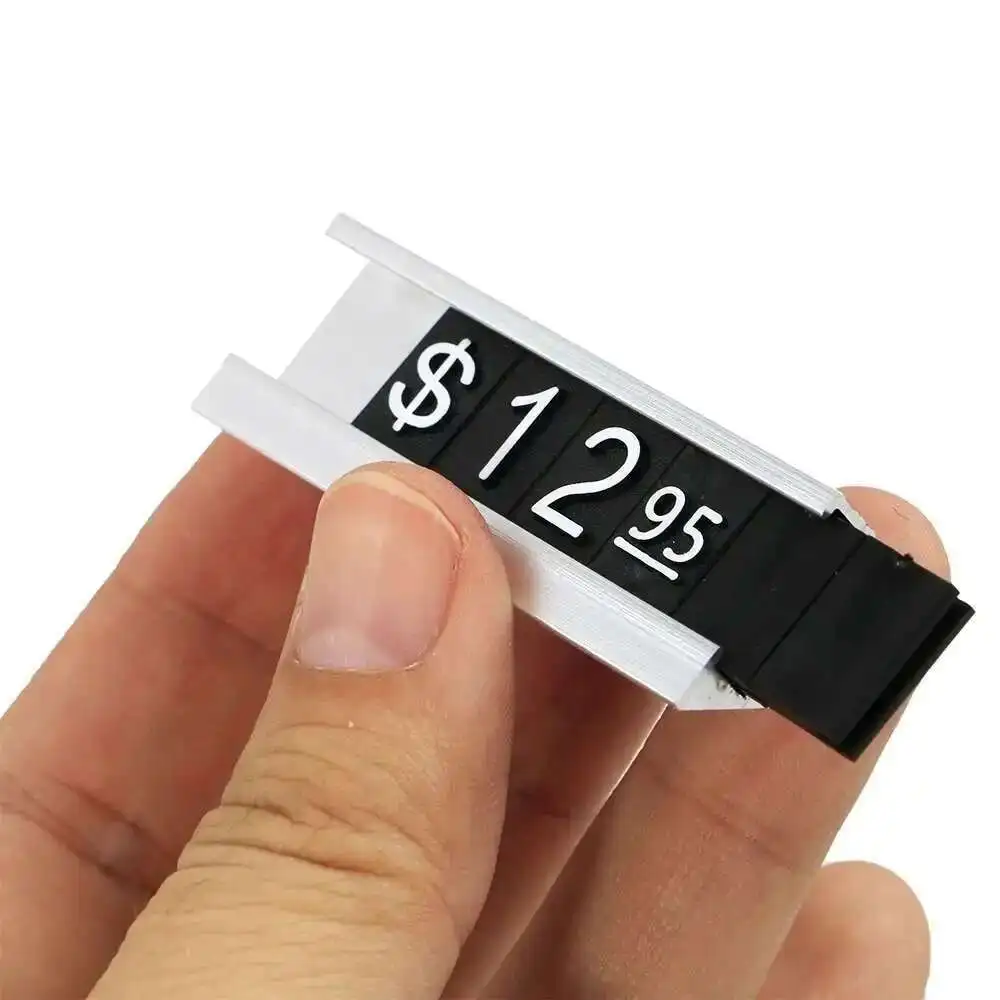 95 End Golden Adjustable Number Letter Base Display Counter Stand Label Metal Ground Arabic Number  Price Tag Cube 10pcs