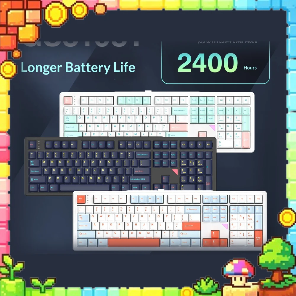 HELLO GANSS 3108T Mechanical Keyboard Quiet Office Gaming Keyboard Full Size Layout for Desktop Computer PC