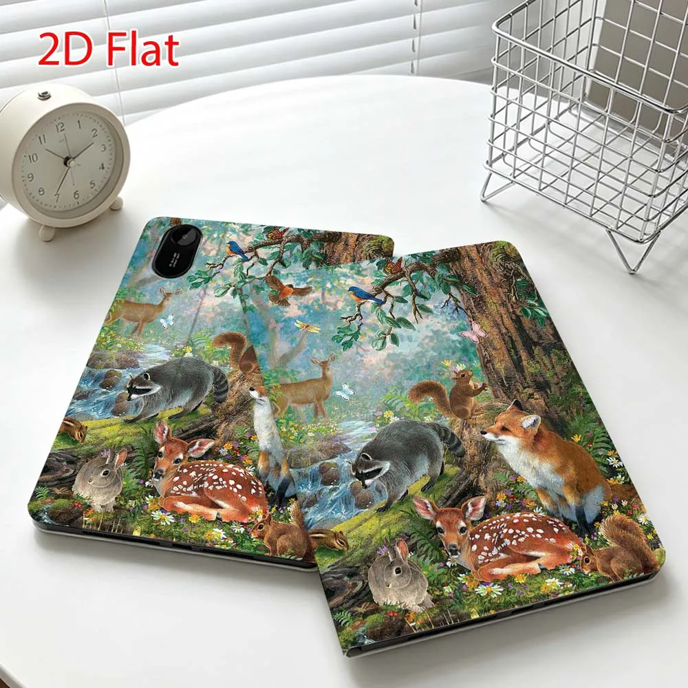 Cute forest animals Fashion For Xiaomi Poco Redmi Pad 8 2 4 C1 6 6S 7 7S SE 9.7 14 11 11.2 Inch Pen Tray Tablet Case 3