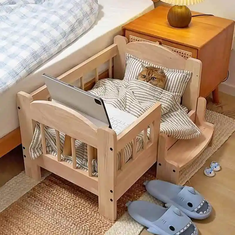 

Detachable And Waable Wooden Bed Off-The-und Military-Sle Pet Nest Suitable for All Seasons Dog Bed Home Use