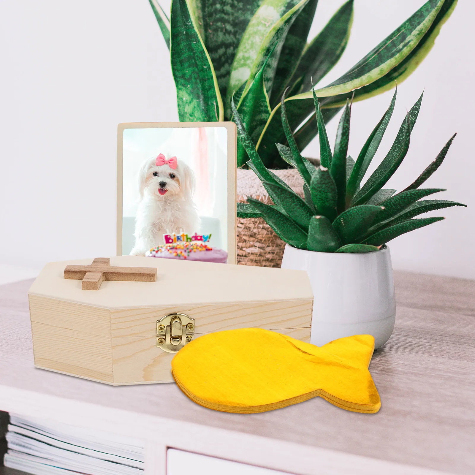 Yellow Paper Fish for Pet Memorial Ritual – Cat Dog Grief Tribute, Traditional Ancestral Offering