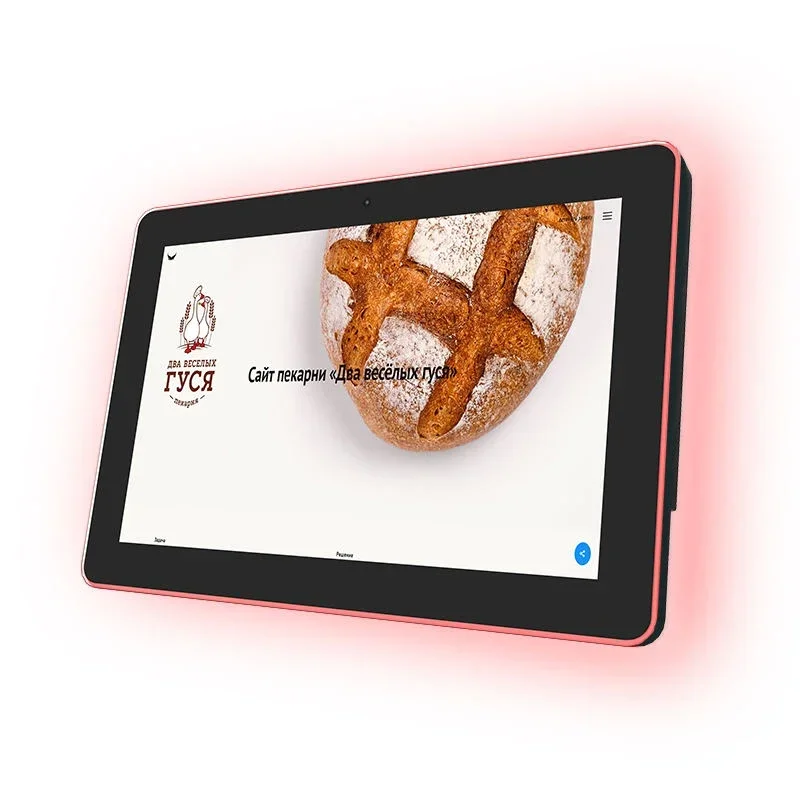 New 10.1 inch wal mounted touch screen poe led light strip android 11 os all-in-one tablet for meeting room booking