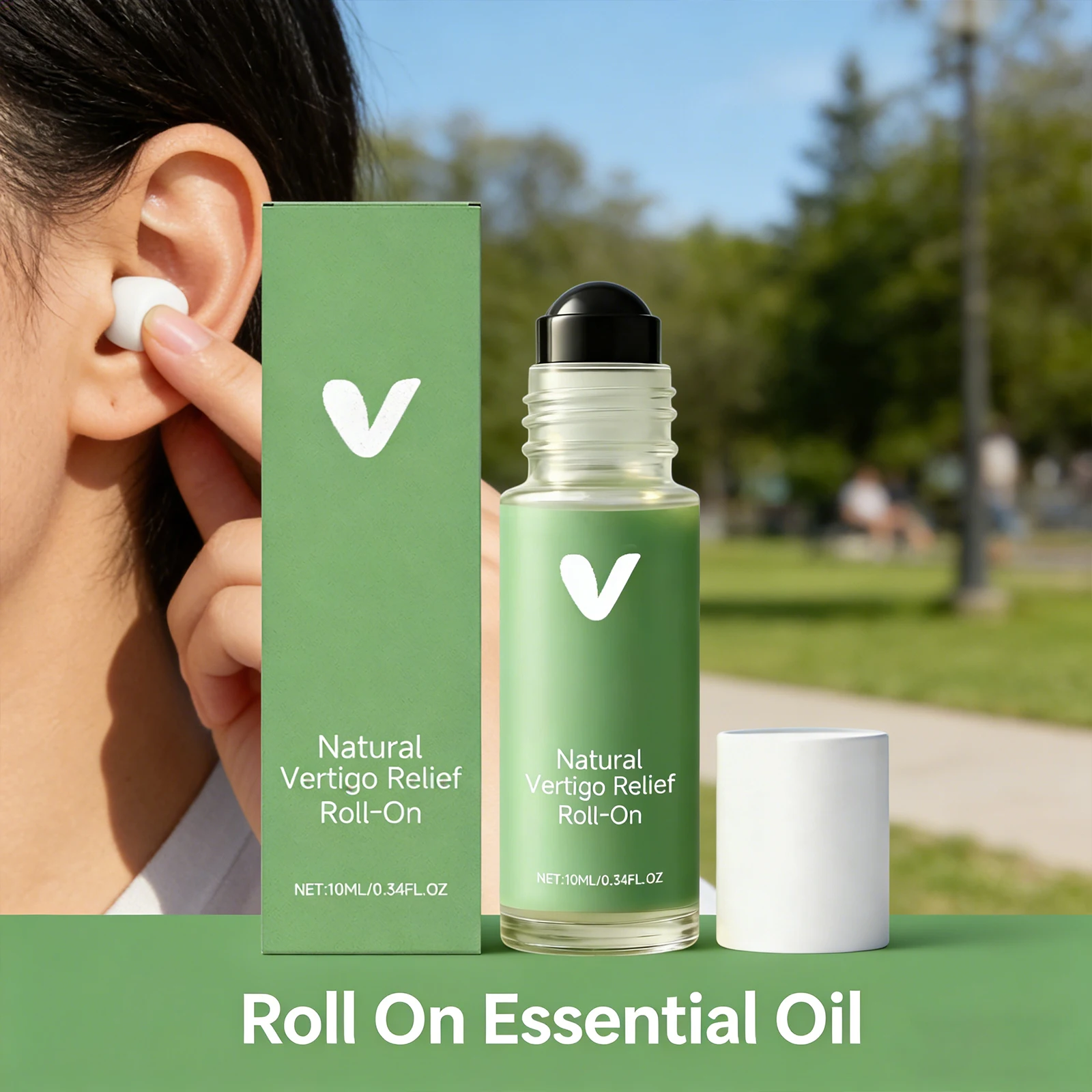 Cool Refreshing Roll on Essential Oil Soothing Massage Oil for Temple Ear Neck Skin Care Multi Effect Deep Nourishing Massage