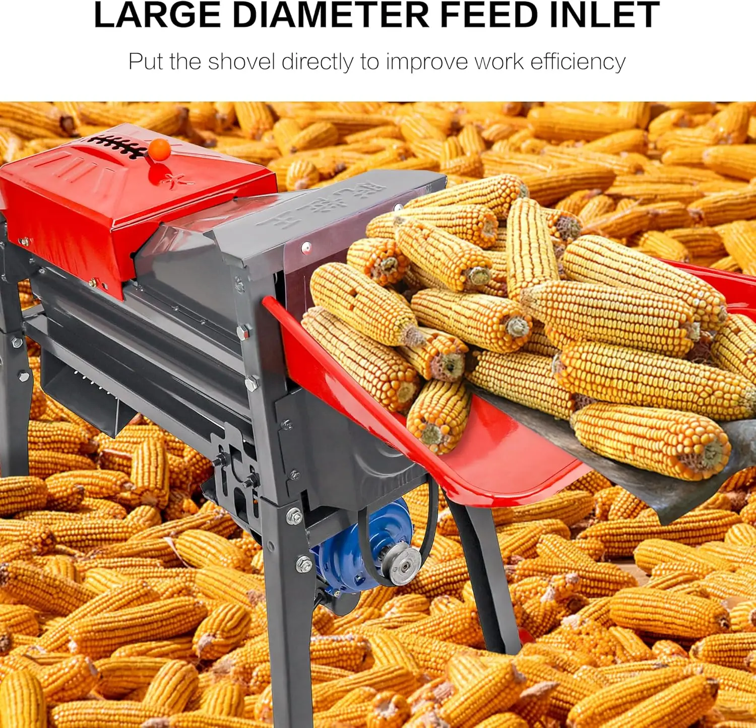 Corn Sheller Machine, Automatic Dry Thresher Machine Corn Peeler for on The Cob, 99% Threshing Rate