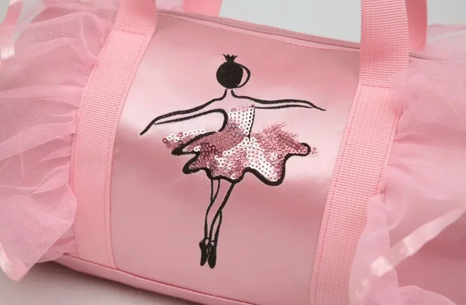 2024 New Ballet Dance Bags Pink  Girls Sports Dance Kids Backpack Baby Barrels Package Bag Costume Clothes Shoes Dress Handbag