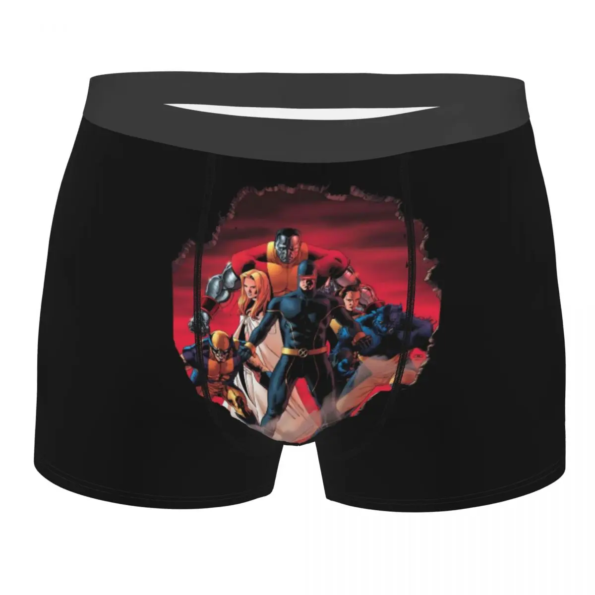 

Пользовательские шорты-боксеры в стиле аниме «Люди Икс» для Homme, нижнее белье супергероя с 3D принтом, трусы, эластичные трусы