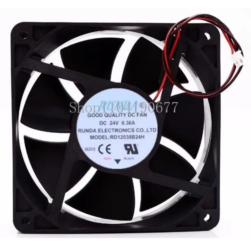 NEW for RUNDA RD12038S24H DC 24V 0.36A 120x120x38mm 2-wire Server Square Fan