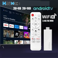 H96 MAX Android TV Stick Allwinner H313 con Wifi 2,4G 5G Wifi6 marca Dual 8GB 16GB 4K 3D HDR Goole control remoto por voz DC 5V 2A