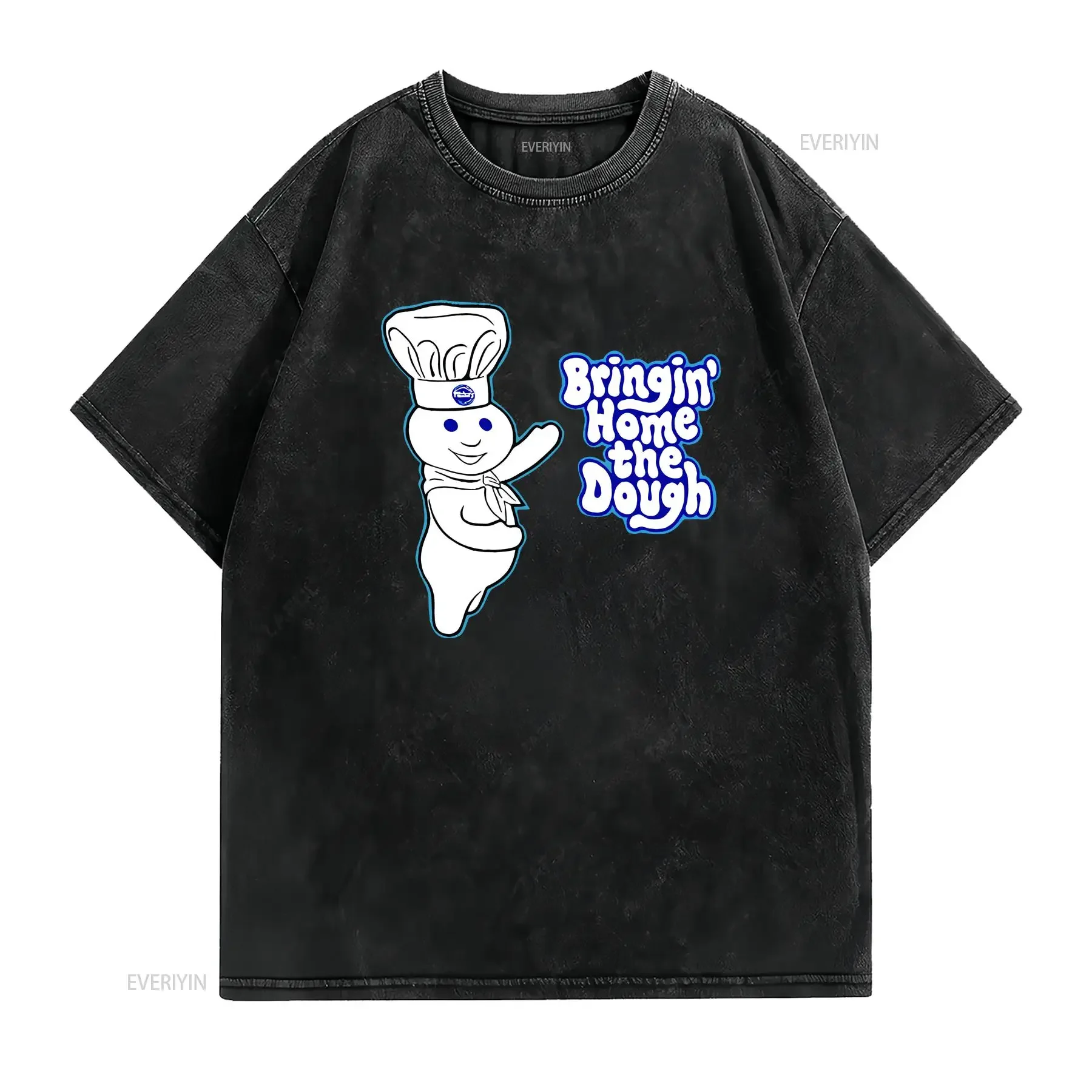 Pillsbury Doughboy Bringing Home The Dough Costume T Shirt vintage Washed homme Casual Top For Everyday Wear Stylish