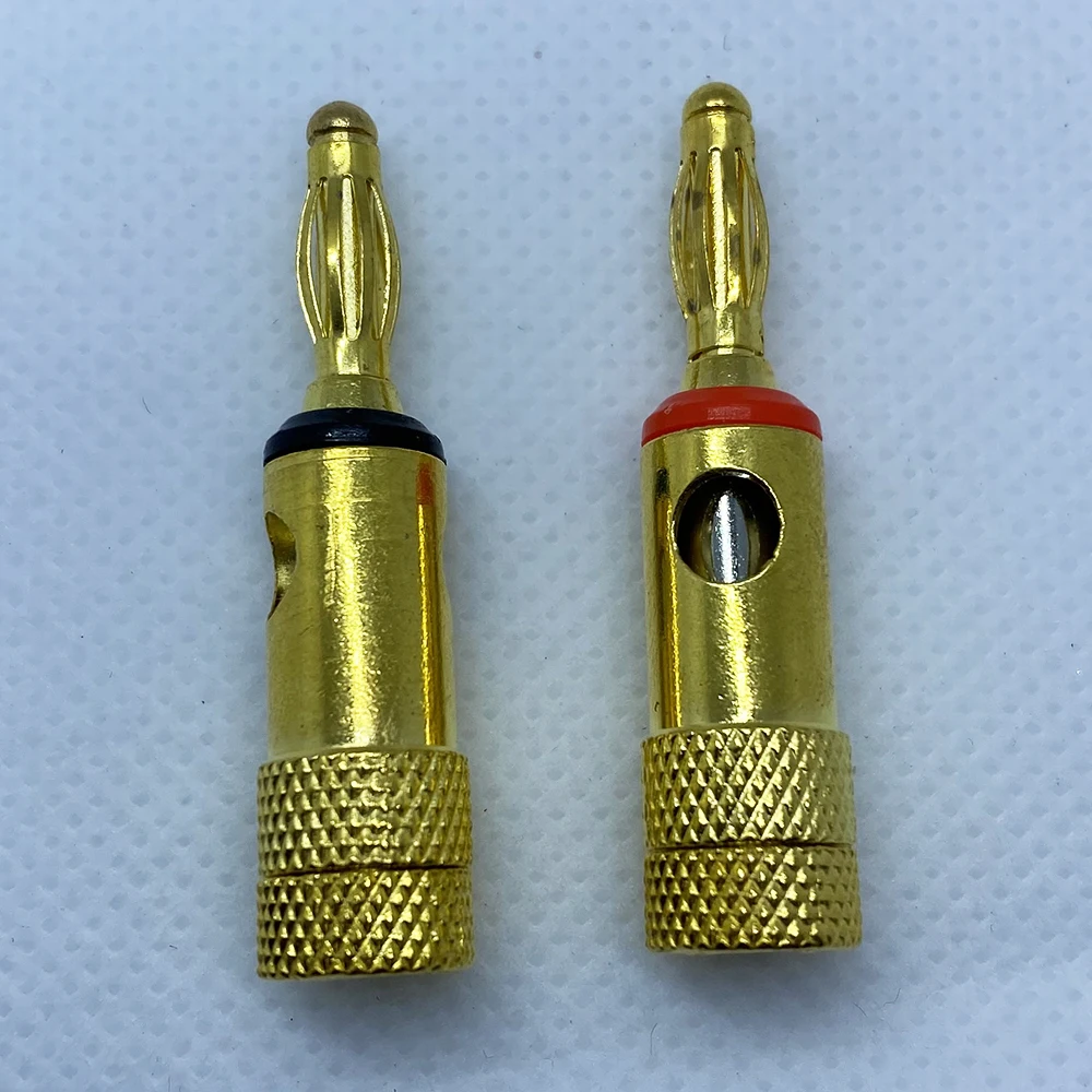 Gold Plated 4mm Banana Plug Welding Free Horn Cable Connector Power Amplifier Speaker Audio Plug Cable Connector