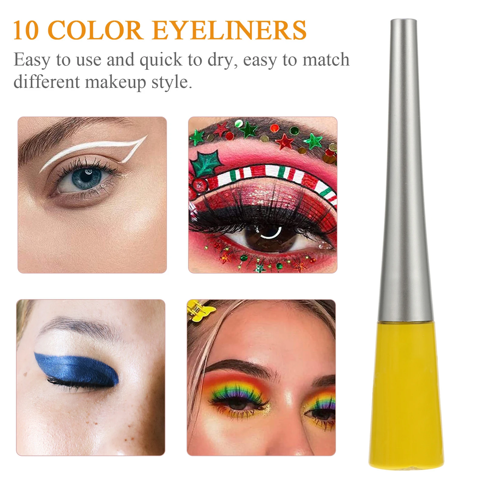 

10pcs Waterproof Eyeliner Pens Long Lasting Smudge Proof Quick Dry Colorful Eye Lining Pens For Women Accessories Matte