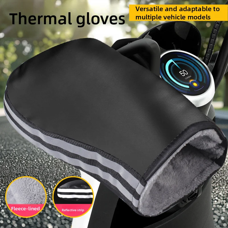 

Universal Winter Motorcycle Gloves Handlebar Muffs Reflective Strip Warm Handle Bar Cover Gloves for Motorbikes Scooters Riding
