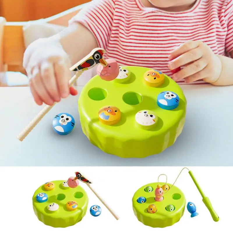 

Fishing Game Play Set Green Fish Board Game Fine Motor Skill Toys Kids Fishing Pole Toy Preschool Toy Family Game for Early