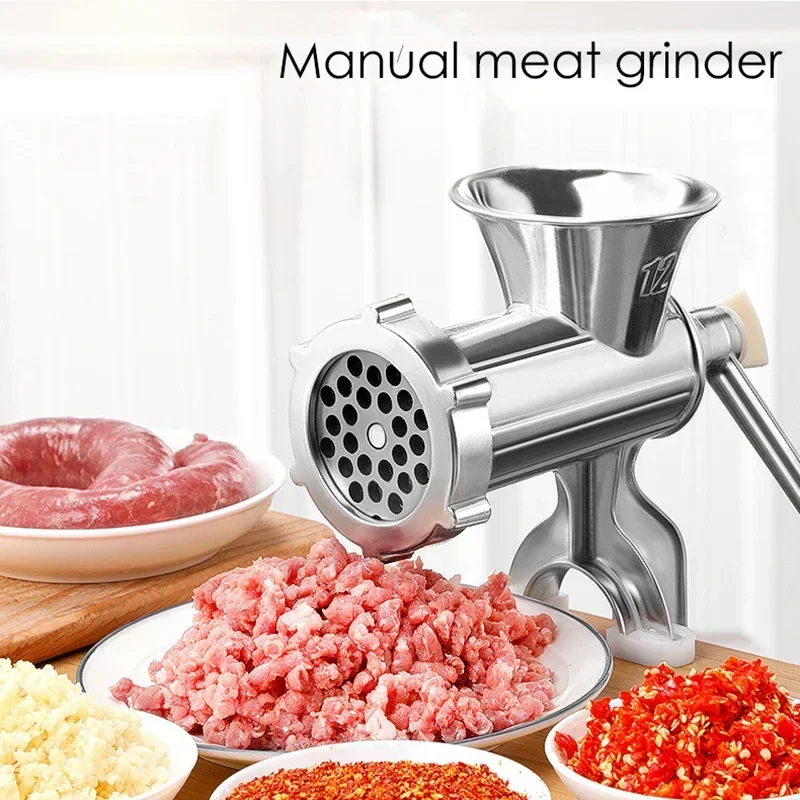 

4 Sizes 4in1 Multifunctional Meat Grinder Manual Homemade Crusher Sausage Syringe Filler Extruder Mince Enema Free