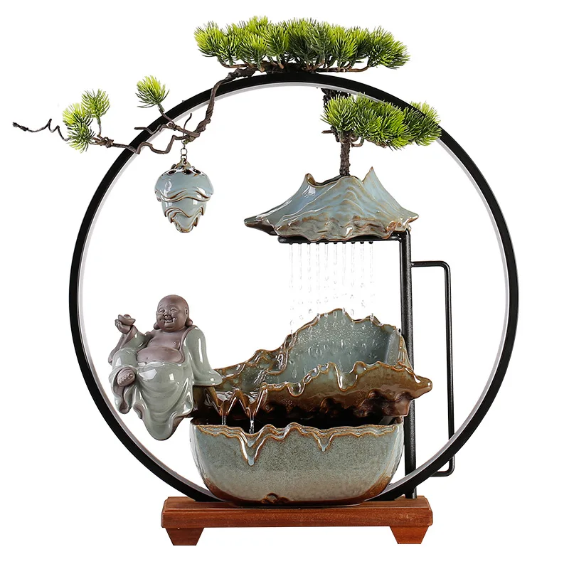 Zen flowing water ornament living room office desktop creative home decoration housewarming opening gift