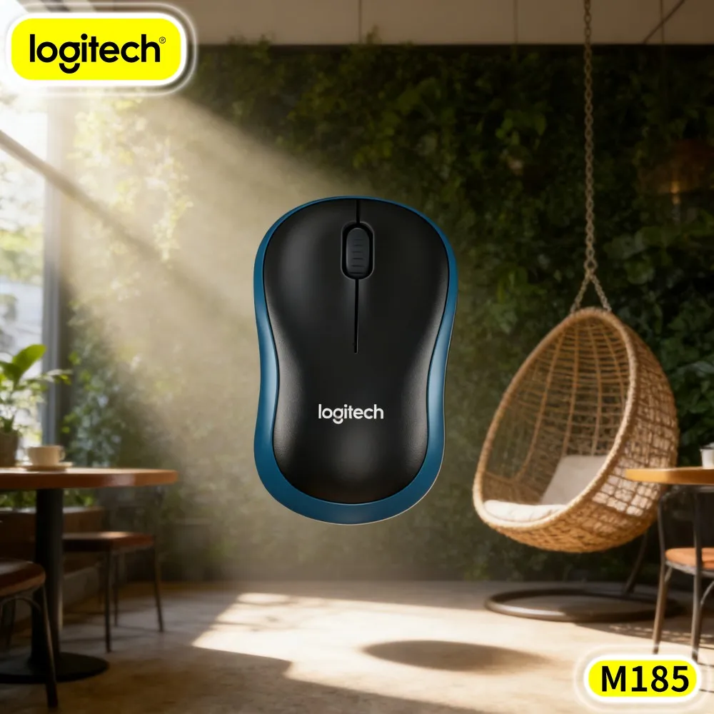 Logitech M185 Mouse For All Systems 2.4Ghz Nano Receiver 1000 DPI 10M Range 12-Month Battery Windows Mac Linux Tool