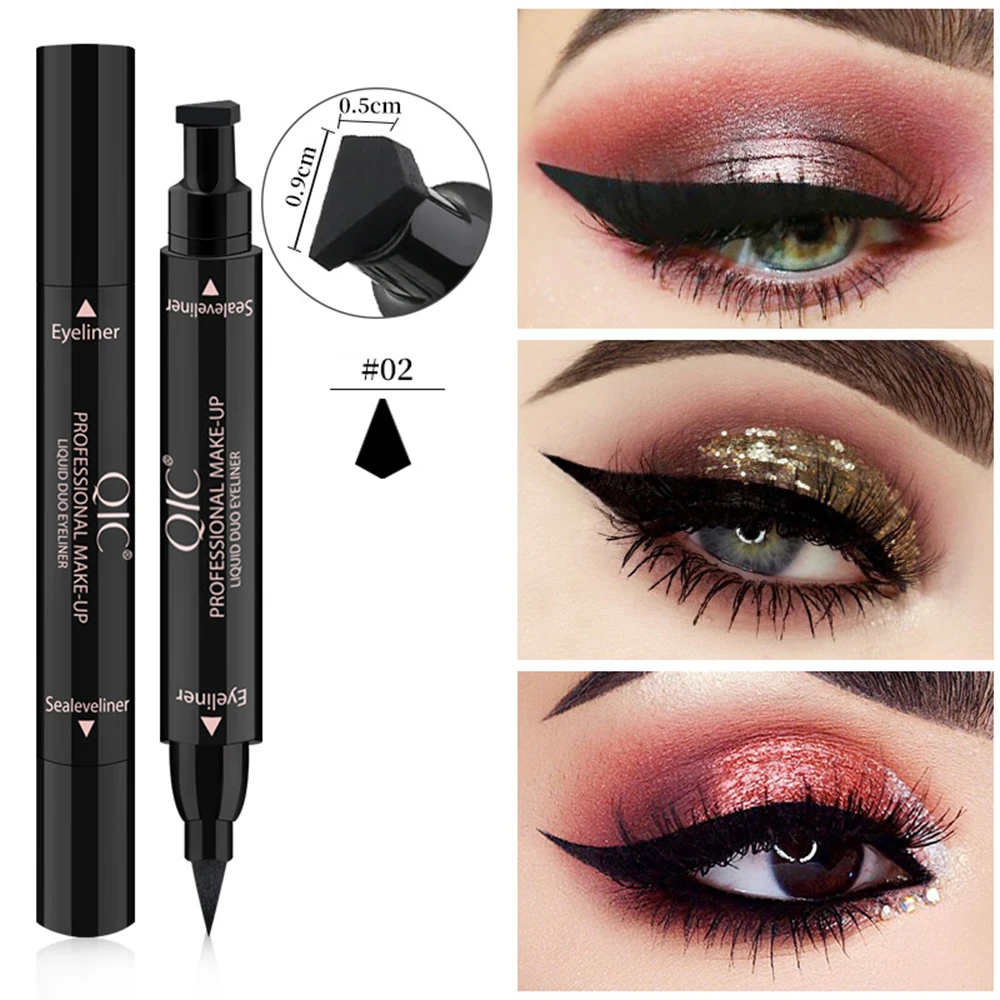 In1 alato timbro liquido Eyeliner matita occhi trucco cosmetici impermeabili a lunga durata timbri neri sigillo penna Eyeliner TSLM1