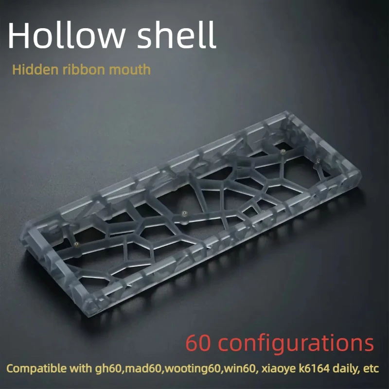 New WW60 Hollow Keyboard Case GH60 Hole Black Fog Transparent for MADCATZ Mad60/Win60 Wooting60 Mechanical Keyboard Shell Gifts