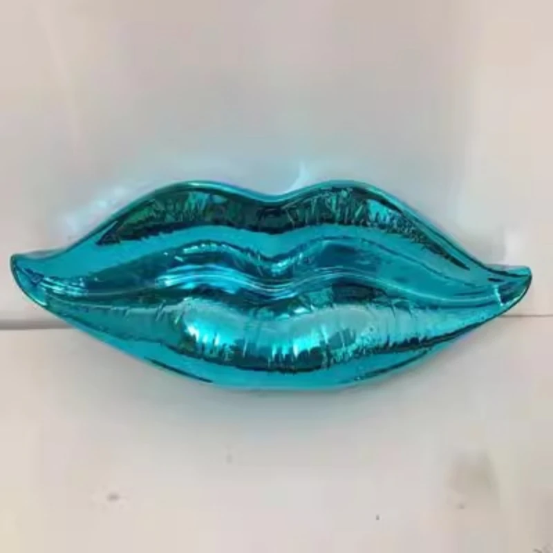 Modern Red Lips Wall Decor - Large Metal Lip Shaped Wall Hanging for Bar, Lounge, Theme Party & Home Art Decoration