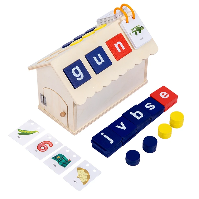 Blockiert Lernspiel zeug für Kinder, 3-in-1-Matching Letter & Number-Spiel, Rechtschreib lesen Alphabet und Mathe-Rätsel, früh haltbar