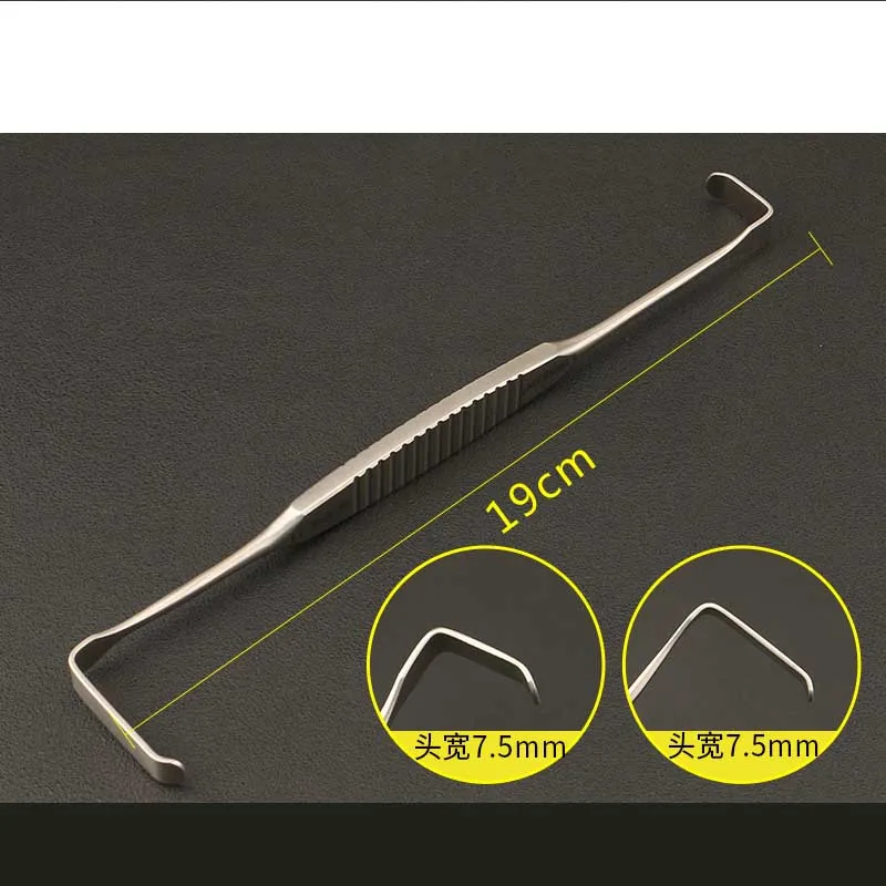 Gancho de ángulo recto Mandibular, instrumento de cirugía plástica de Nariz de acero inoxidable de doble cabeza, gancho de nariz tipo L, gancho de tracción profunda