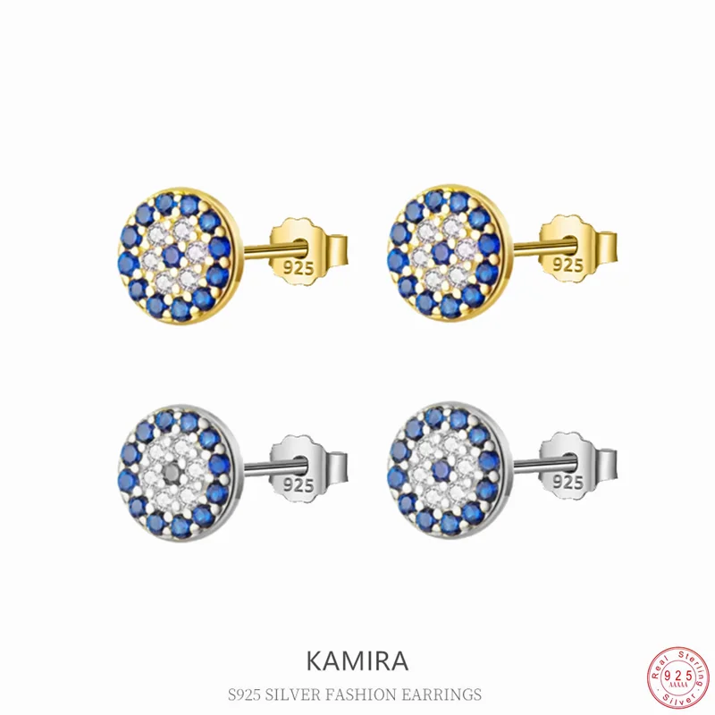 KAMIRA 925 Sterling Silver Charm White Enamel Flower Screw Bead Earrings for Women Wedding Delicate Elegant Fashion Jewelry Gift