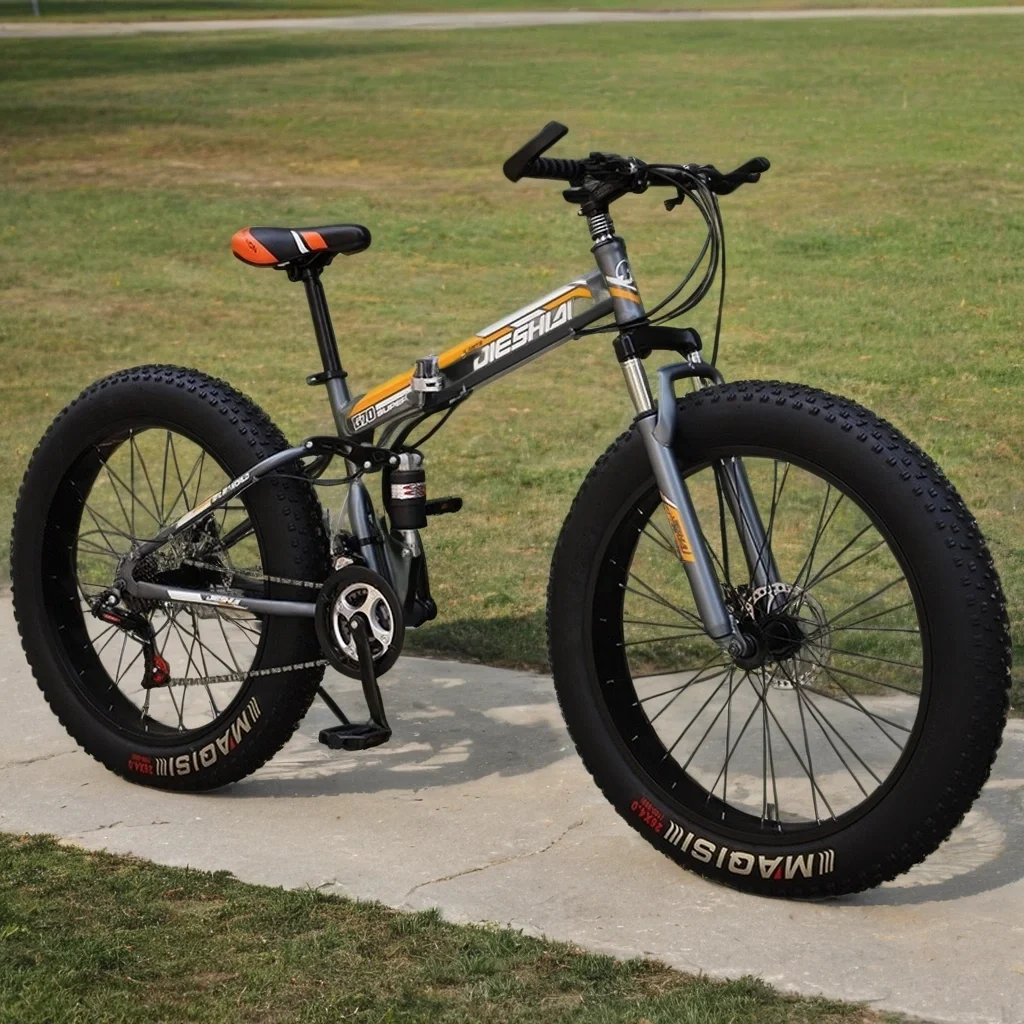 

Складной велосипед с широкими шинами 24/26 дюймов, двойные дисковые тормоза, большие толстые колеса, велосипед для снега, амортизатор, трансмиссия, горный велосипед (бисиклета)