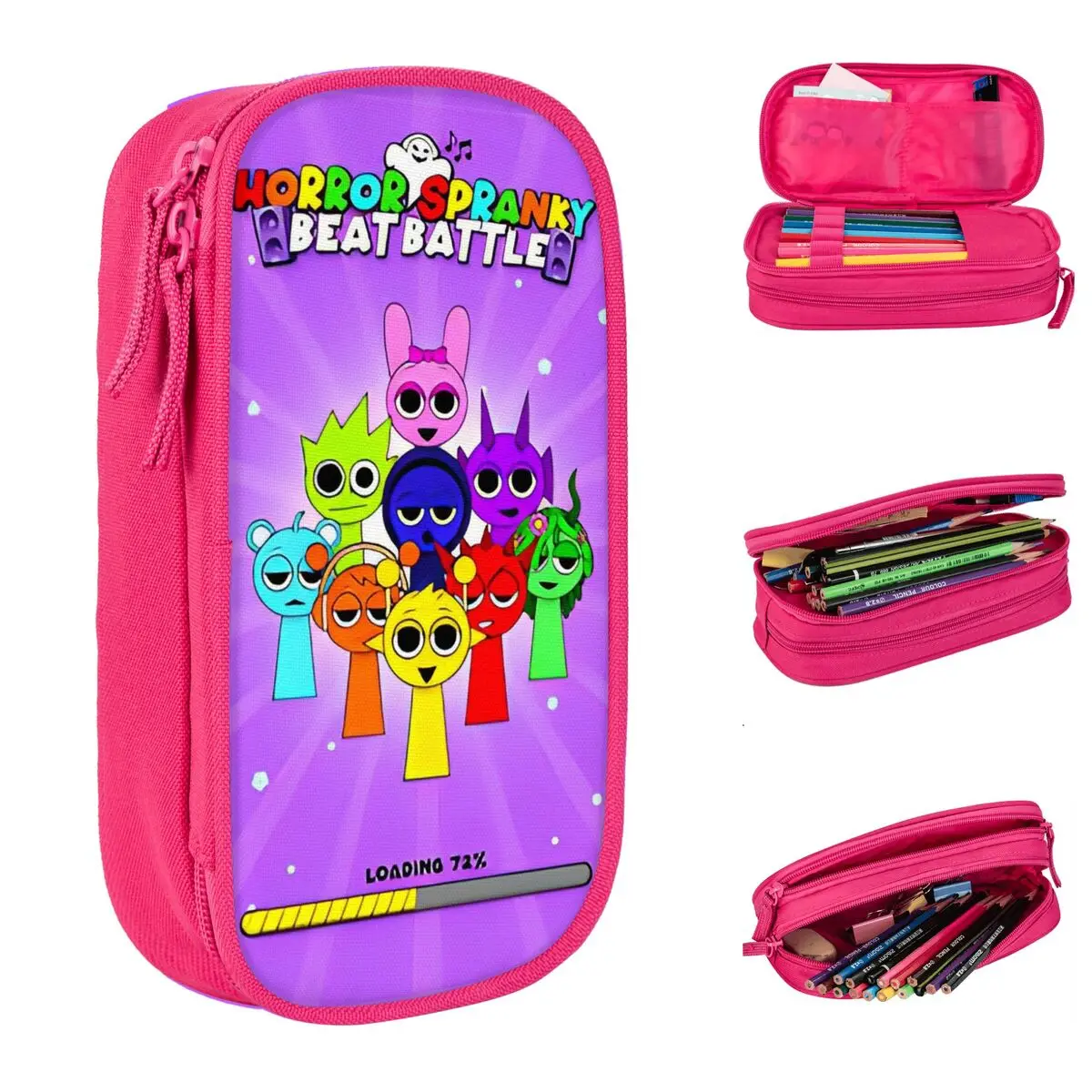 

New Sprunki Horror Spranky Pencil Case Pencil Pouch Pen for Girl Boy Large Storage Bag School Supplies Cosmetic Accessories