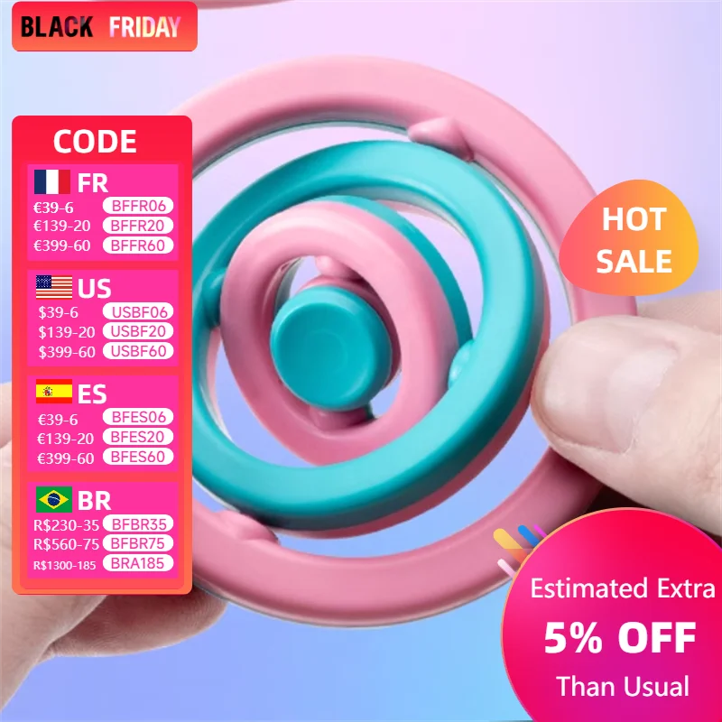 3D Infinite Flipping Gyroscope Creative Finger To Finger Gyroscope Decompression Puzzle Toy Birthday Gift Boys And Girls Toys