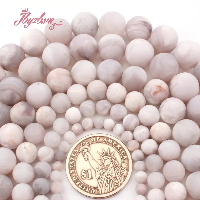 الطبيعية الأبيض الصقيع مجنون الدانتيل العقيق حجر مستدير الخرز فضفاض ستراند 15 بوصة 6 مللي متر/8 مللي متر/10 مللي متر ل سوار ذاتي الصنع صنع المجوهرات الخرز #6