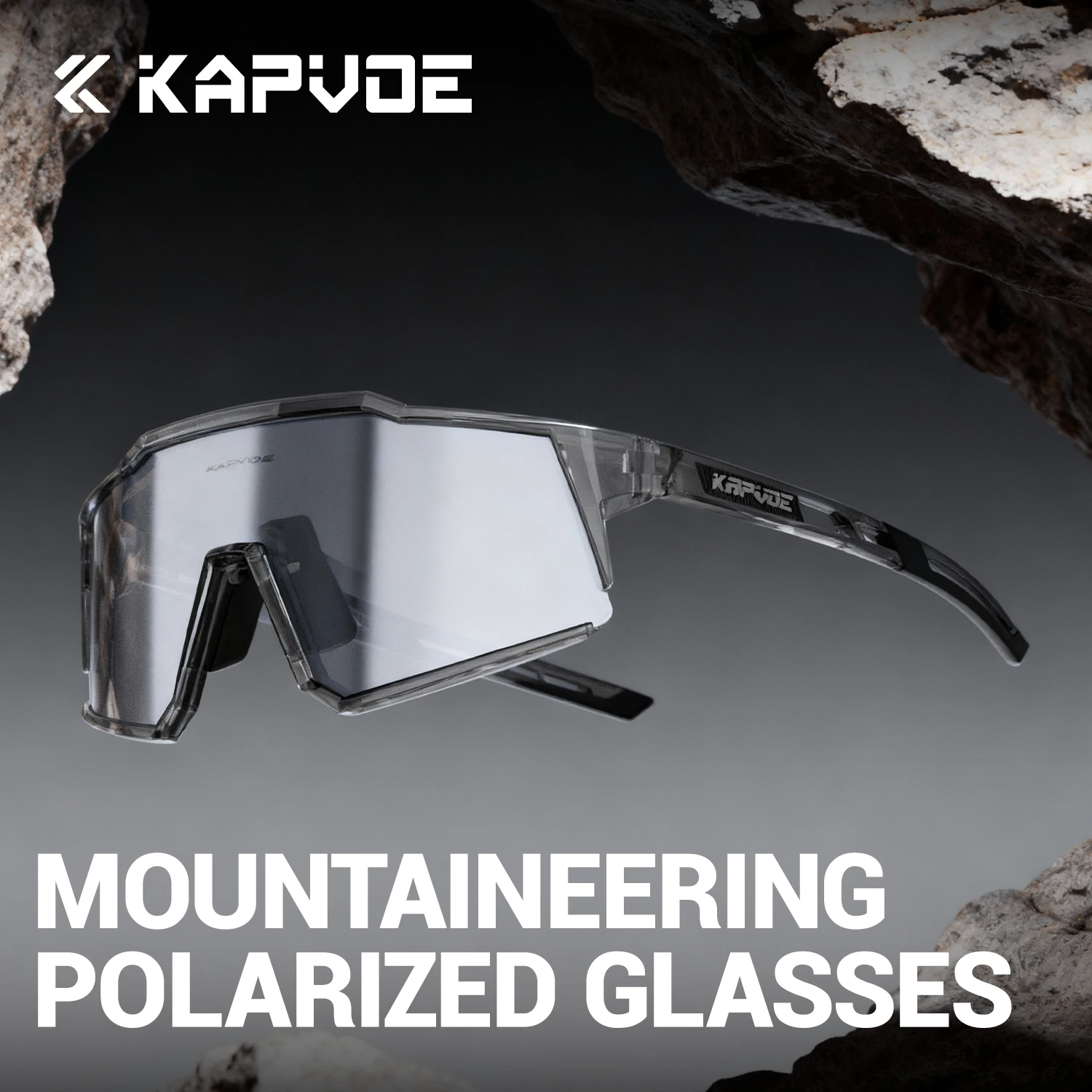 KAPVOE Polarisierte Bergsteiger-Sonnenbrille UV400 Wraparound Wind- und Sandschutz Sportbrille Wandern Klettern Schnee Berg Outdoor