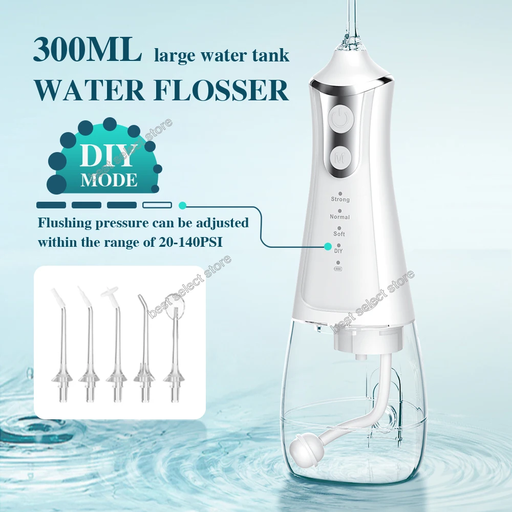 Tragbare Wasser flosser Zahnseide Munds pülung Pick neue DIY-Modus Zahnmedizin für die Zahn reinigung 5 Düsen Zahnstocher mit Faden