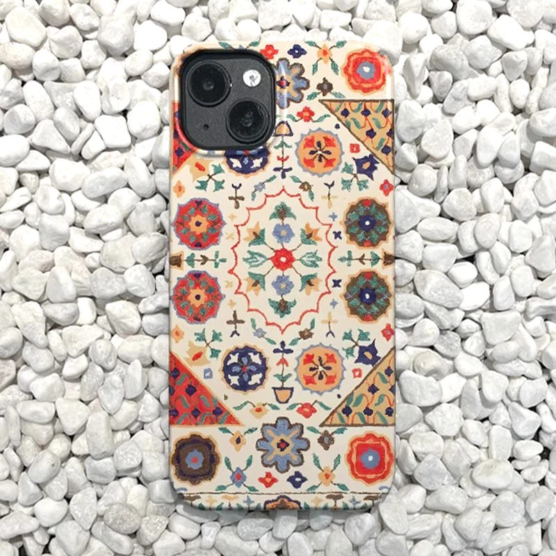 

Bohemian Print Geometric Phone Case for IPhone 15 14 11 12 13 Pro Max Korean Cute Retro Mobile Phone Case for IPhone XR XS MAX