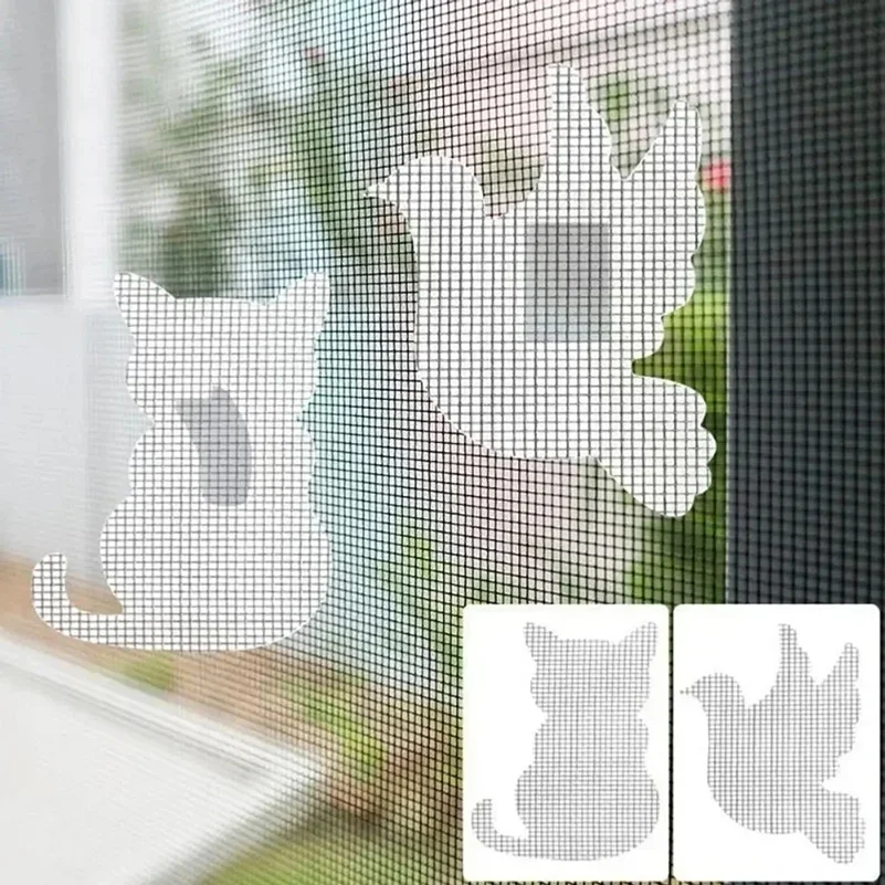 20pcs Cat Shape Mesh Repair Support Effective Tape For Windows Screen Window Patch Self-adhesive Mosquito Net Window Screen Tape