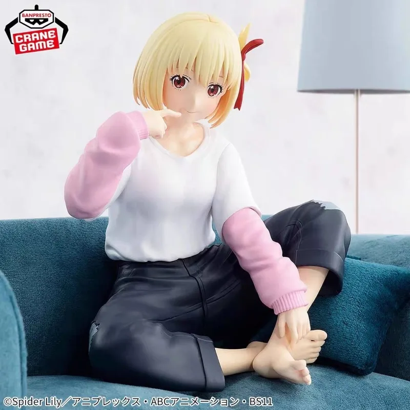 ในสต็อก Bandai BANPRESTO Relax Time Lycoris หดตัว Inoue Takina Inoue Takina อะนิเมะ Action Figure ของเล่นของขวัญคอลเลกชัน