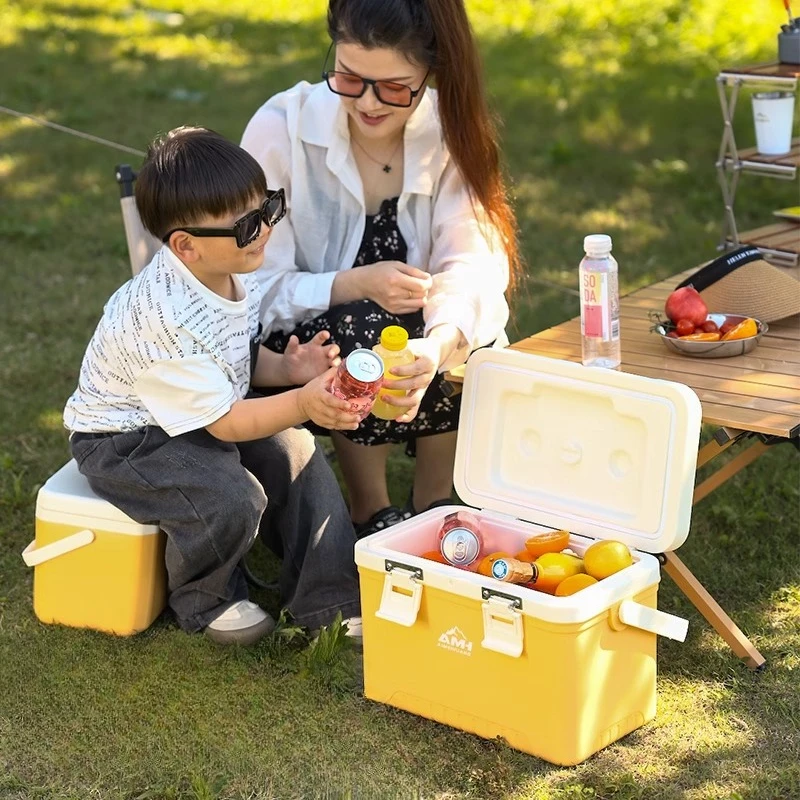 

Portable Outdoor Cooler Box for Camping, Ice Retention Mini Fridge, Heavy-Duty PU Insulated Chiller Bag for Fishing & Picnic