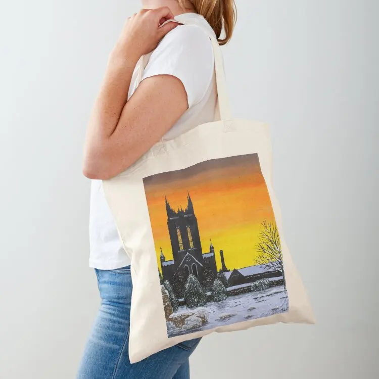 

Bury St Edmunds Twilight Cathedral Painting Tote Bag Customizable tote bag bags for women Cloth bag Canvas