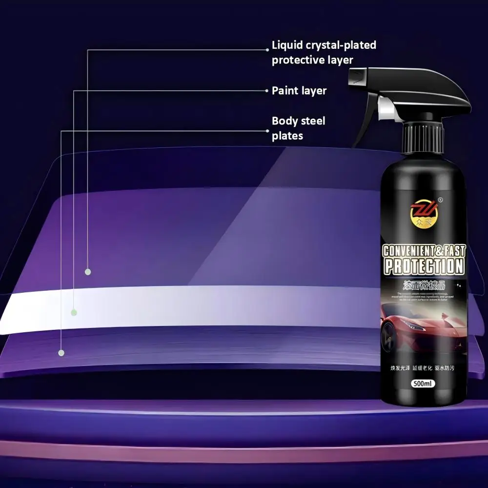 Rivestimento di vernice nano di grande capacità da 500 ml |   Brillante in un solo passaggio, protezione ad alta durezza, lucentezza duratura, compatibile con veicoli completi