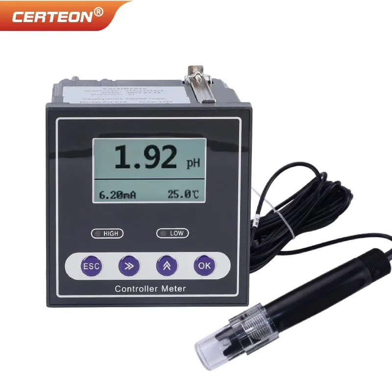 Online Dissolved Oxygen Meter DO Controller Water Quality Analyzer RS485 4-20mA AC 220V LCD Monitor Wastewater Treatment