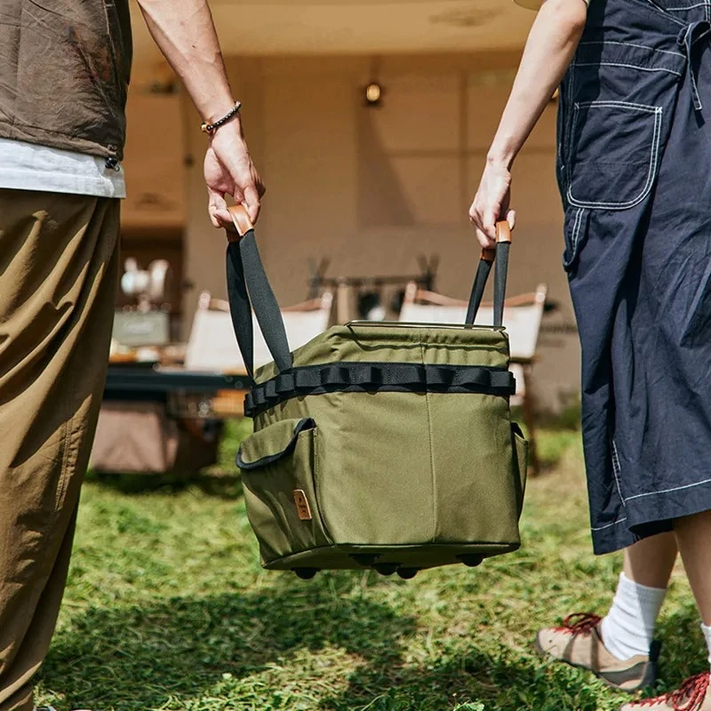 20L 950g Foldable Storage Basket, Outdoor Oxford Cloth, Multi-Pocket Storage Box, Compatible with IGT Steel Frame