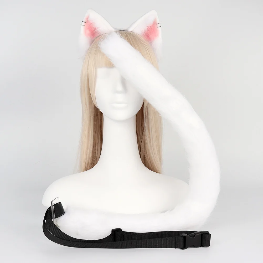 Simulation Plush Cat Ears Cat Tail Halloween Beast Ears Beast Tail Suit Cosplay Headband Cosplay Accessories