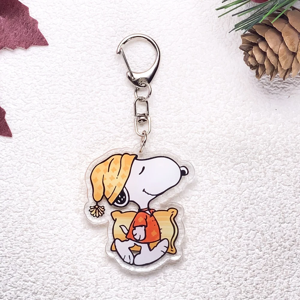 1/13 Stück Cartoon Snoopy Niedlicher Auto-Schlüsselanhänger Zubehör Acryl Lustige Anhänger für Taschen Kawaii Schlüsselhalter Rucksack-Dekoration – Detail 11