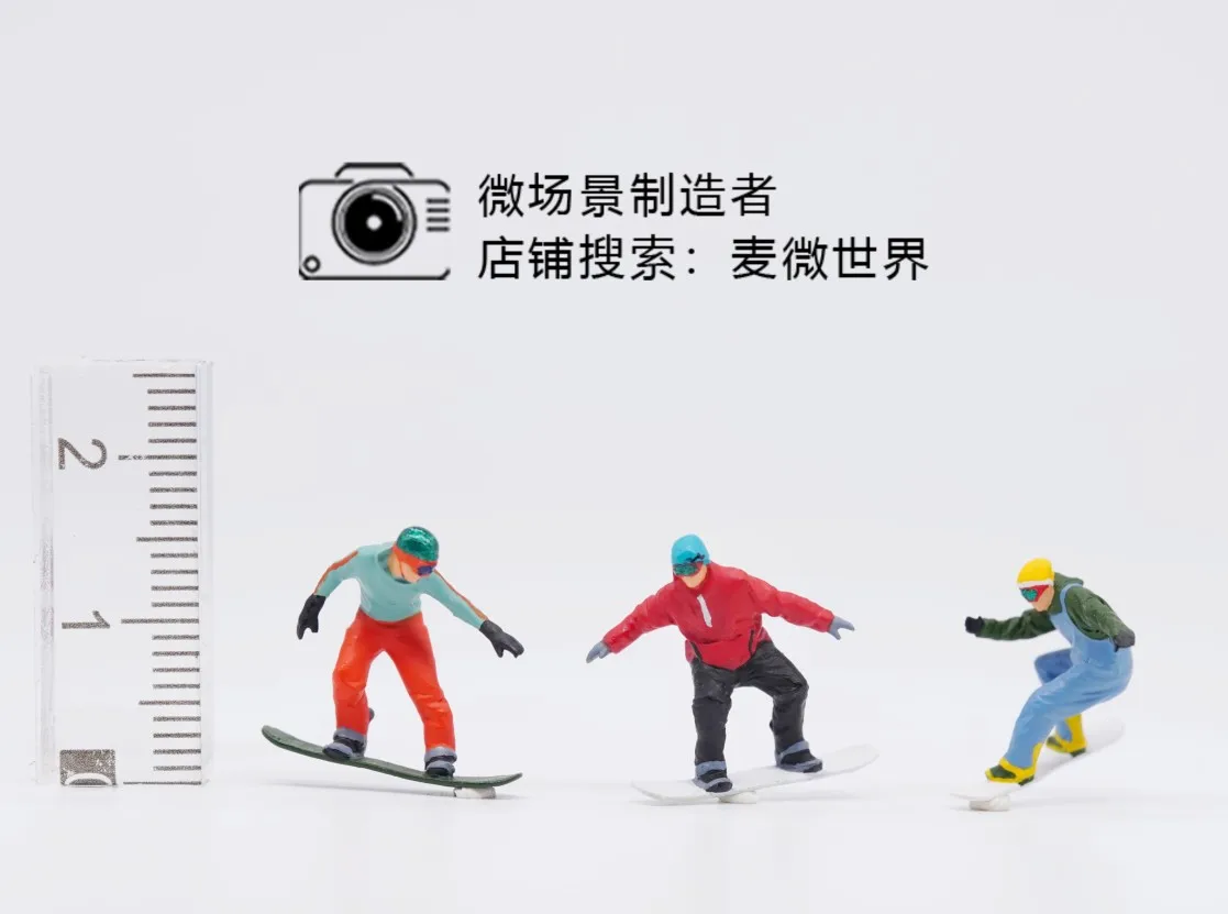 Mini Model figurki 1:87 Micro Lilliputian fotografia rekwizyty snowboardowe podwójne łyżwy narciarskie miniaturowa dekoracja zabawka