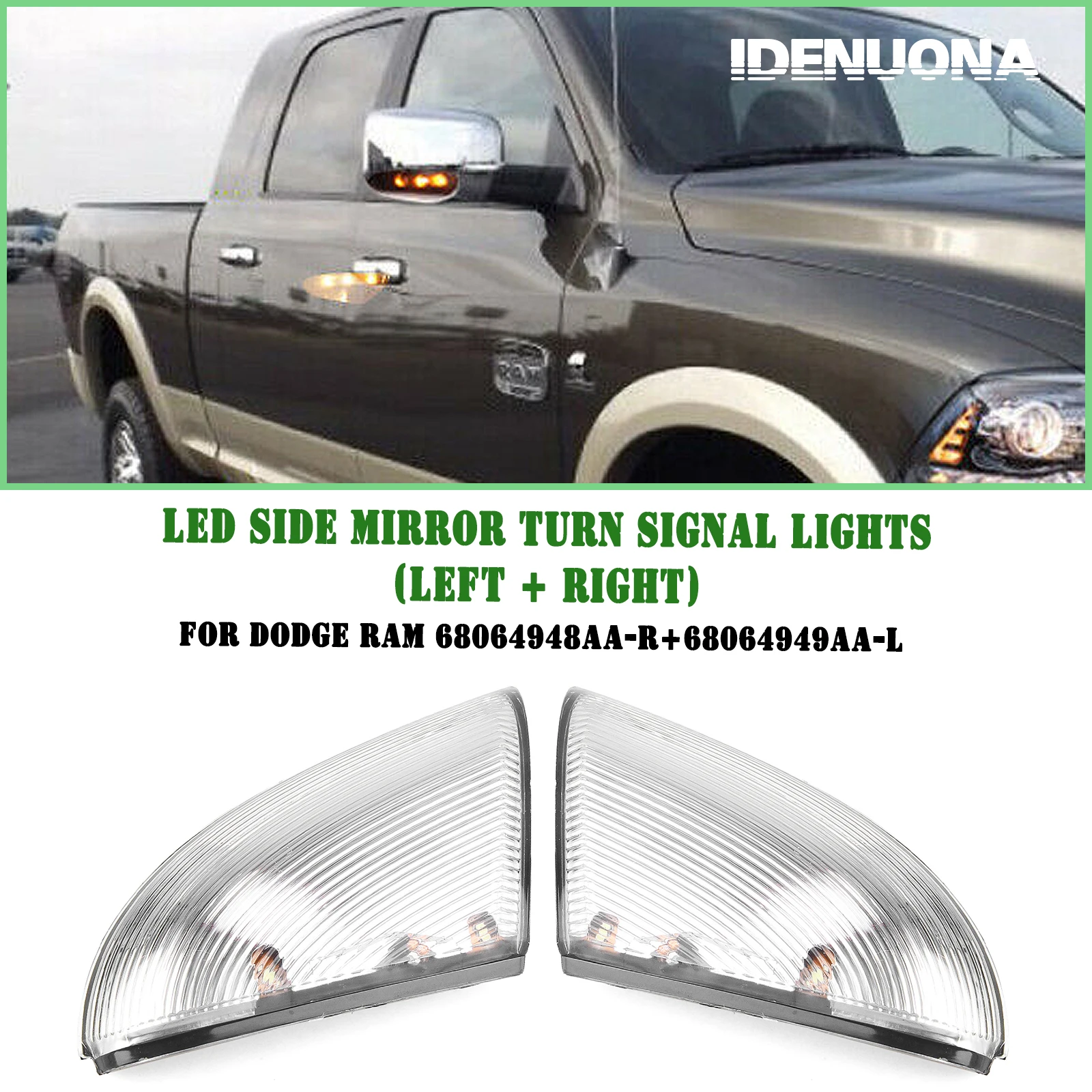 

Rear View Mirror Cover Side Turn Signal Puddle Reverse Lights Rearview Lamp For Dodge Ram 1500 2009-2014 68064948AA 68064949AA