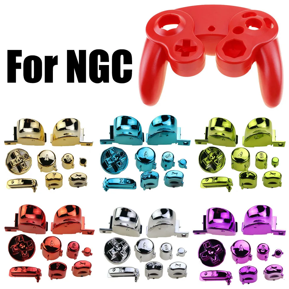 ZUIDID 1set Electroplating Button Keys ABXY Z Keypads L R Buttons For Gamecube NGC Game Controller Replacement Accessories