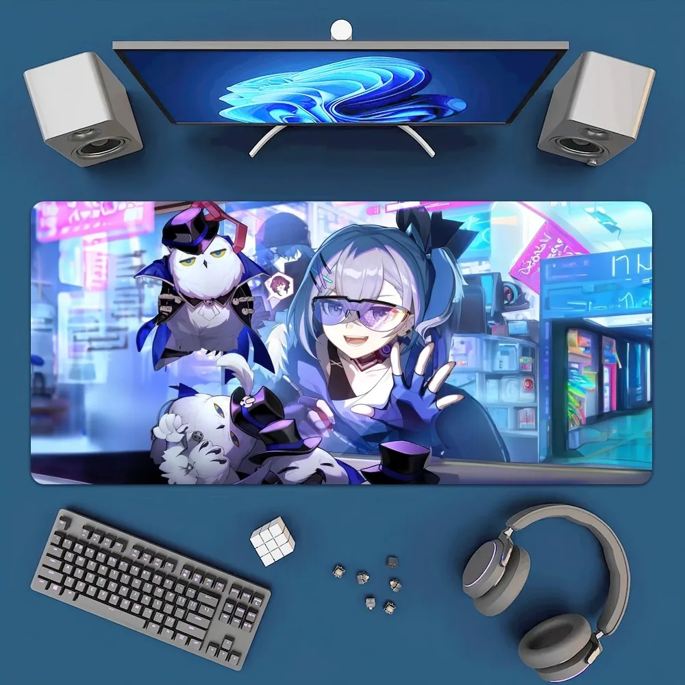 Honkai Star Rail Silver Wolf Mousepad Office Large Mouse Mat Keyboard Mats Rubber PC Computer Game Big Anti-slip Mice Mat